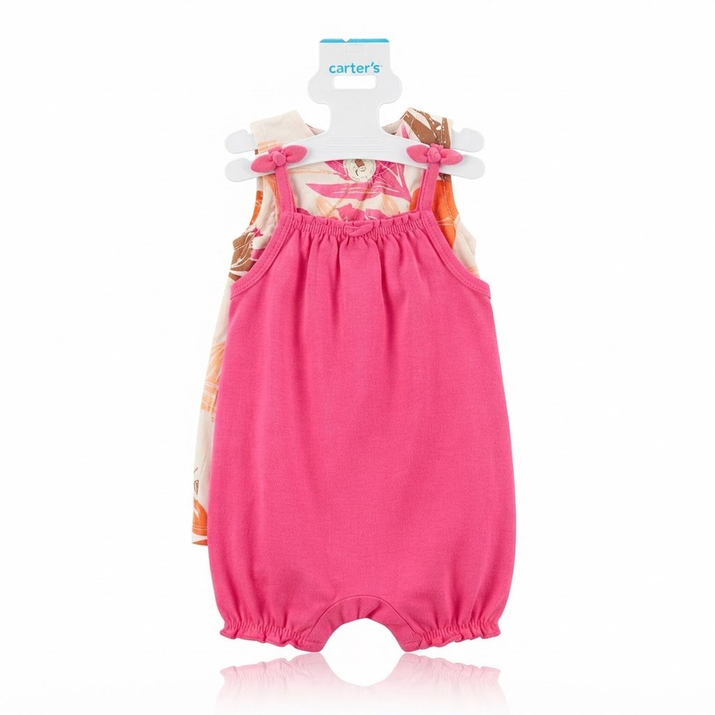 Carter's Infant Baby Girl 2-Piece Tropical Dress and Romper Outfit Set — Pink Floral