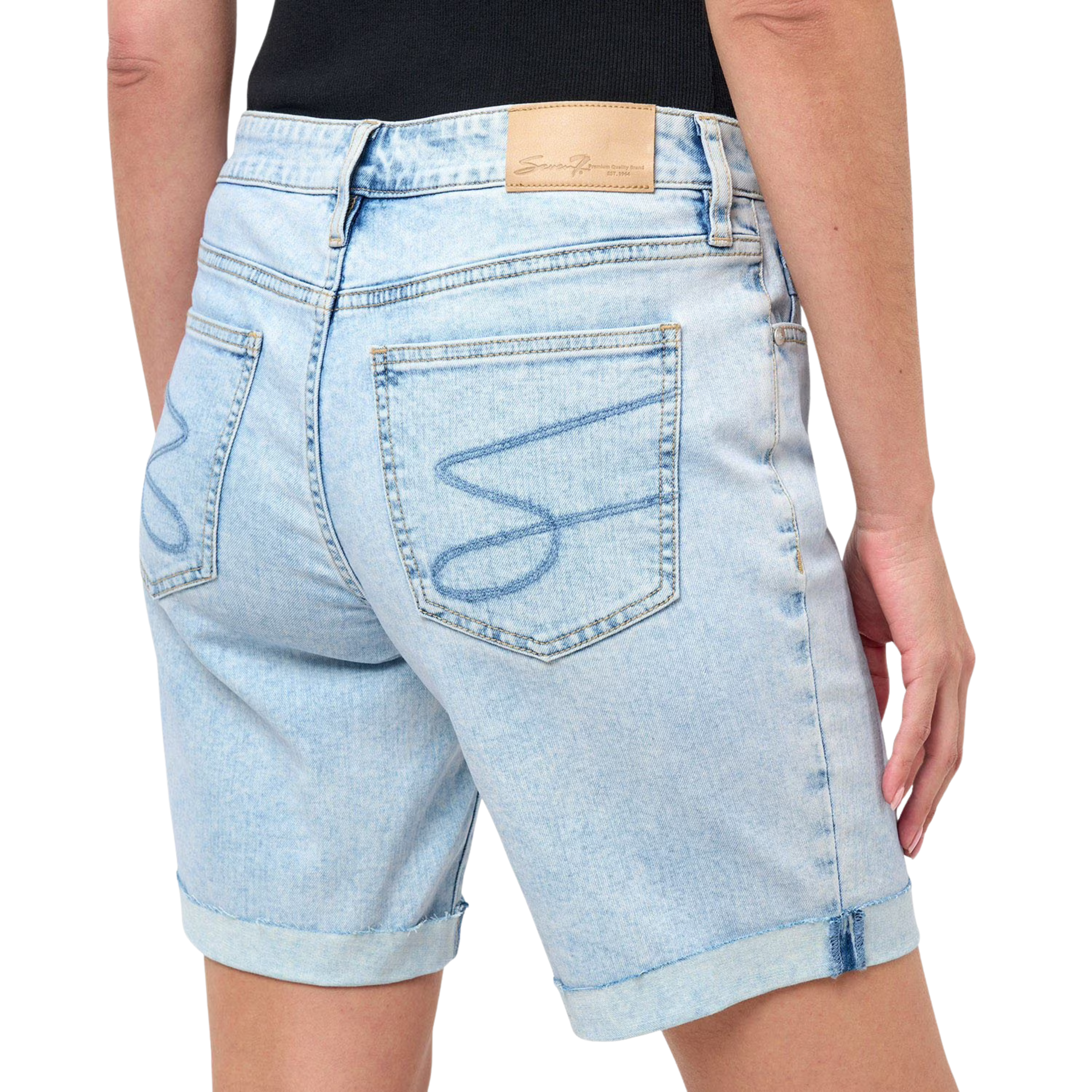 Seven7 Women’s 10" Mid-Rise Relaxed Bermuda Denim Shorts – Thrive