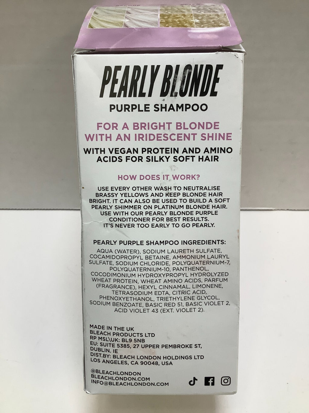 Bleach London Pearly Blonde Purple Shampoo – 8.45 oz, 2 Pack