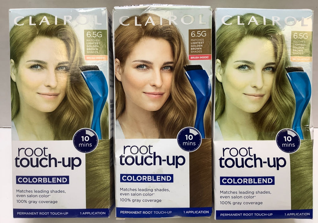 Clairol Root Touch-Up Color Blend – 6.5G Lightest Golden Brown, 3 Pack