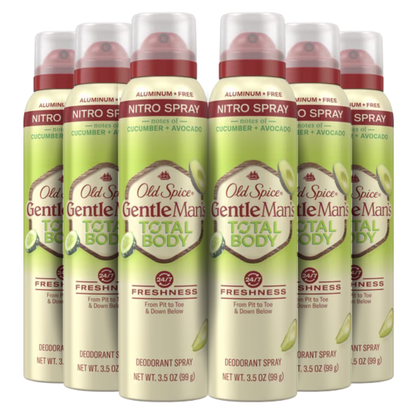 Old Spice GentleMan's Blend Total Body Deodorant Spray – Cucumber + Avocado