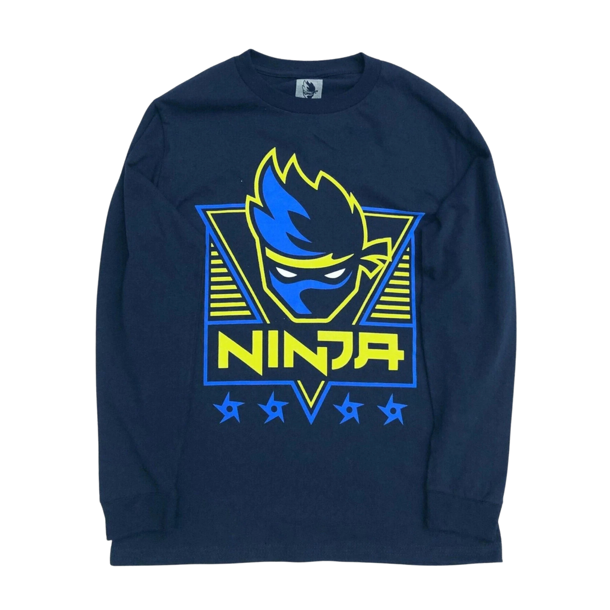 Ninja Boys Navy Blue Long Sleeve Video Game Tee Shirt — Pick Size