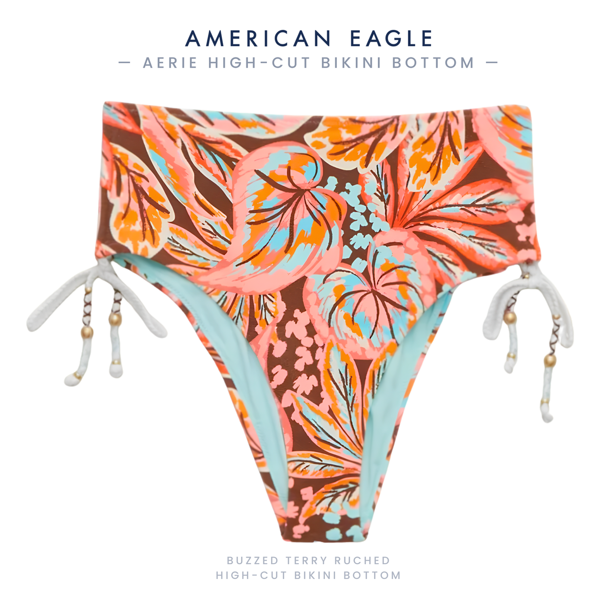 Aerie Pink Blue Brown Floral Swimsuit — Choose Size & Style