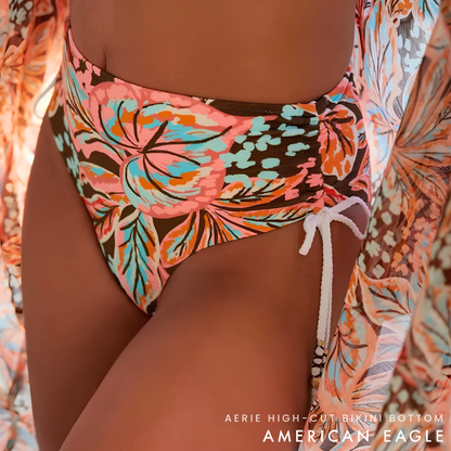 Aerie Pink Blue Brown Floral Swimsuit — Choose Size & Style