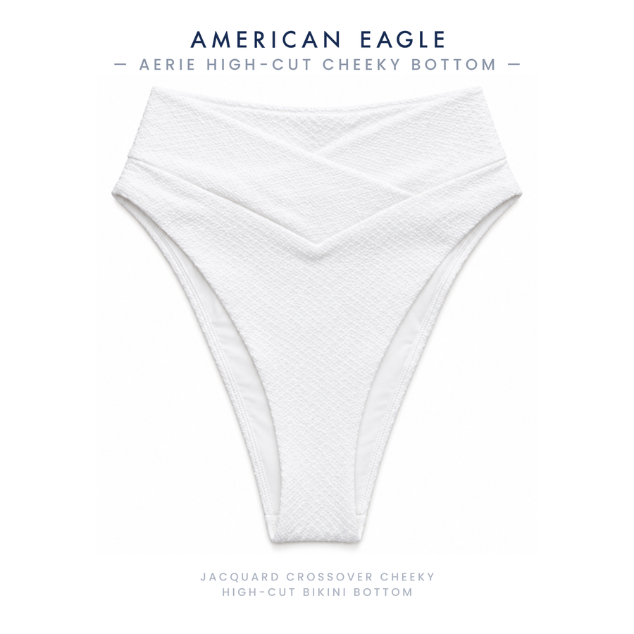 Aerie White Swimsuit Bottoms — High-Cut Cheeky & Cheekiest Styles, NWT