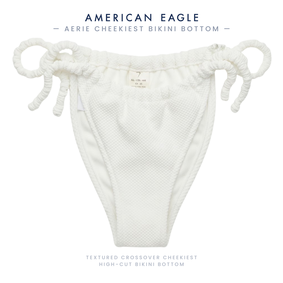 Aerie White Swimsuit Bottoms — High-Cut Cheeky & Cheekiest Styles, NWT