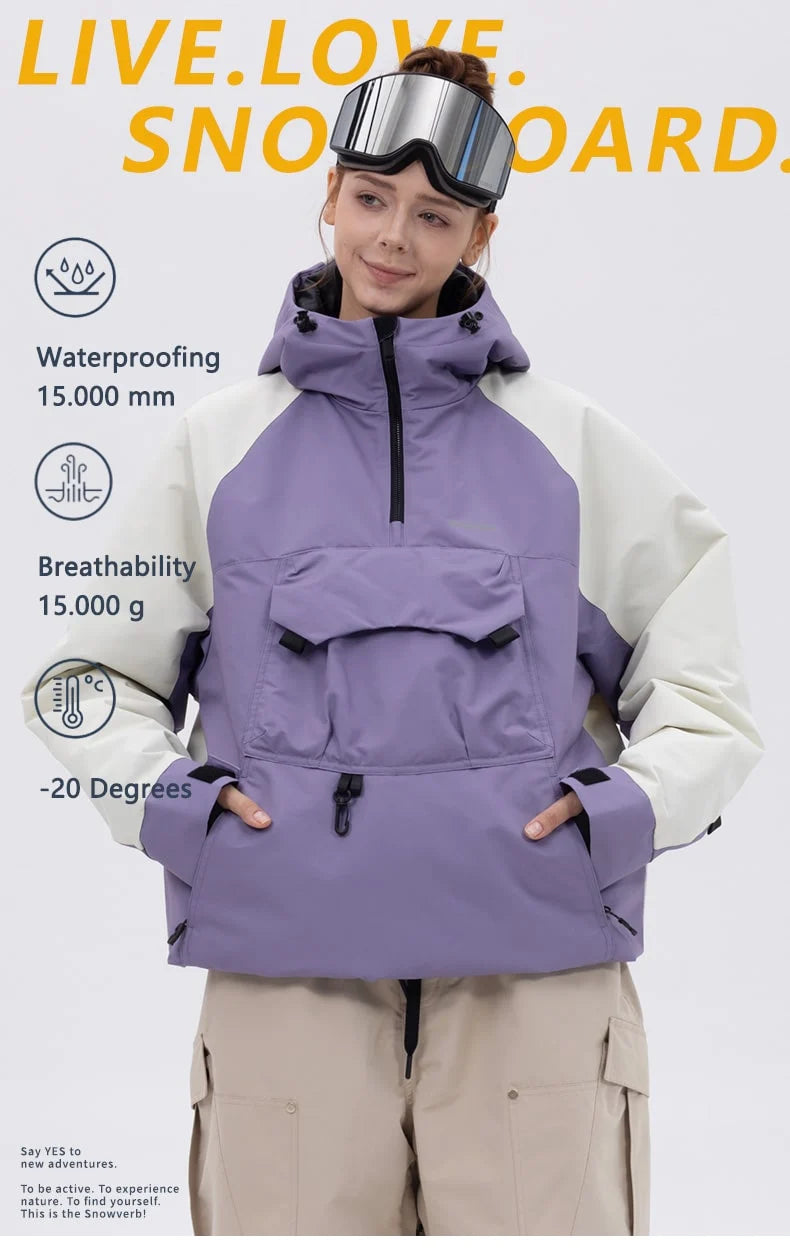 SNOWVERB Women's Baggy Snowboard Jacket - Leopard, XL