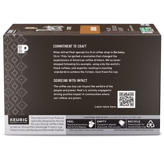 Peet’s Major Dickason’s Dark Roast K-Cup Coffee Pods – 10 Count