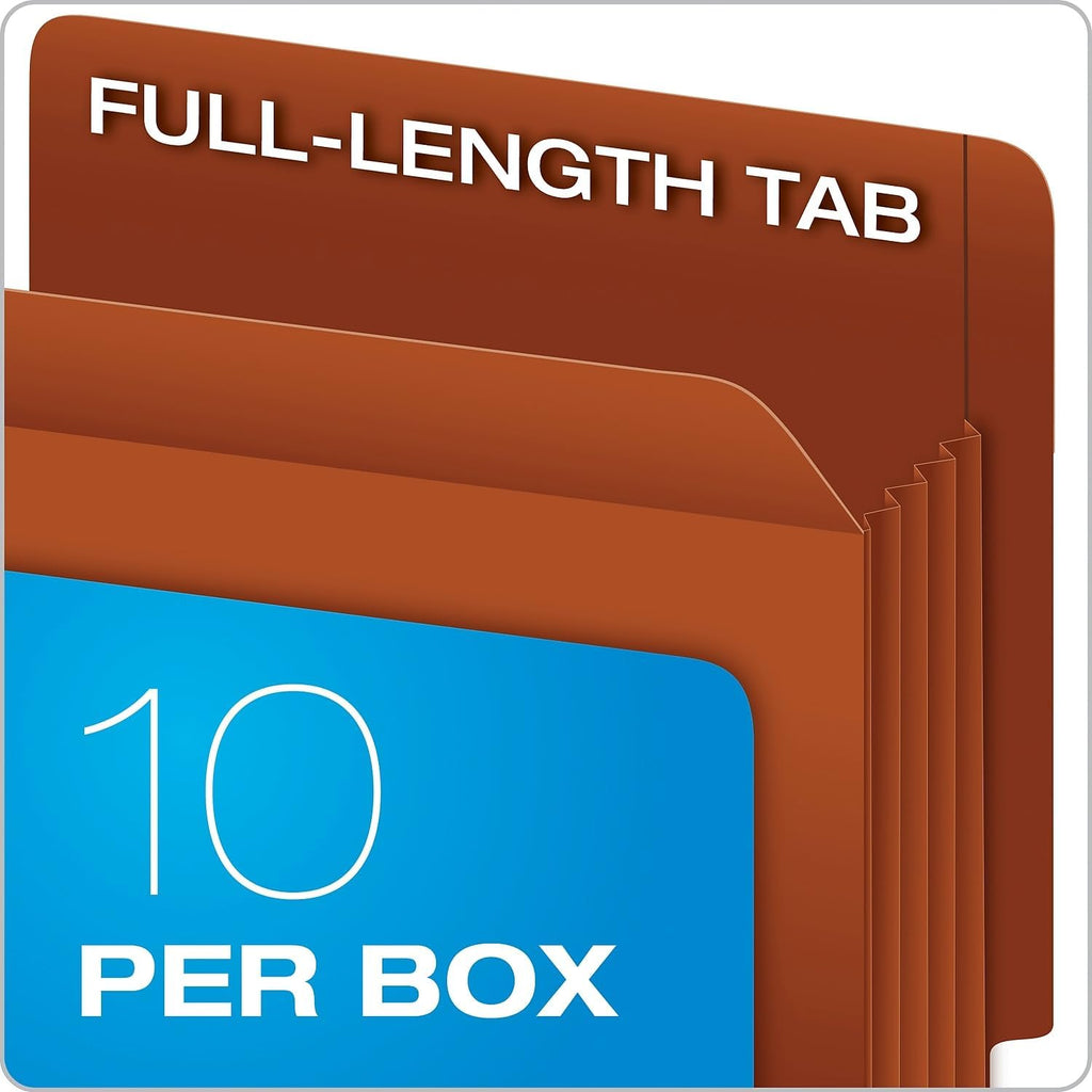 Pendaflex End-Tab Expanding File Pockets – Letter Size, Brown, 10-Pack