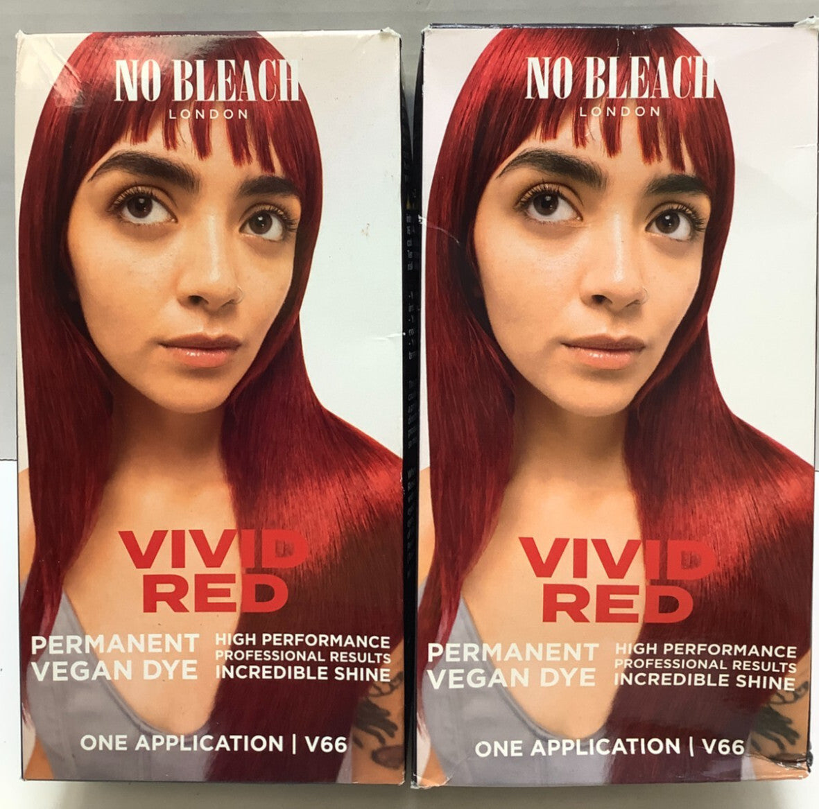 No Bleach London V66 Vivid Red Permanent Vegan Hair Dye – 2 Pack