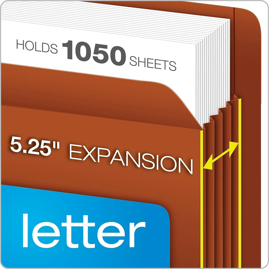 Pendaflex End-Tab Expanding File Pockets – Letter Size, Brown, 10-Pack