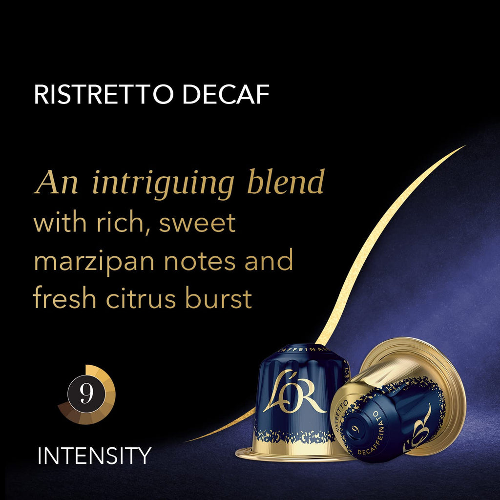 L'OR Ristretto Decaf Espresso Capsules – 50 Count, Intensity 9