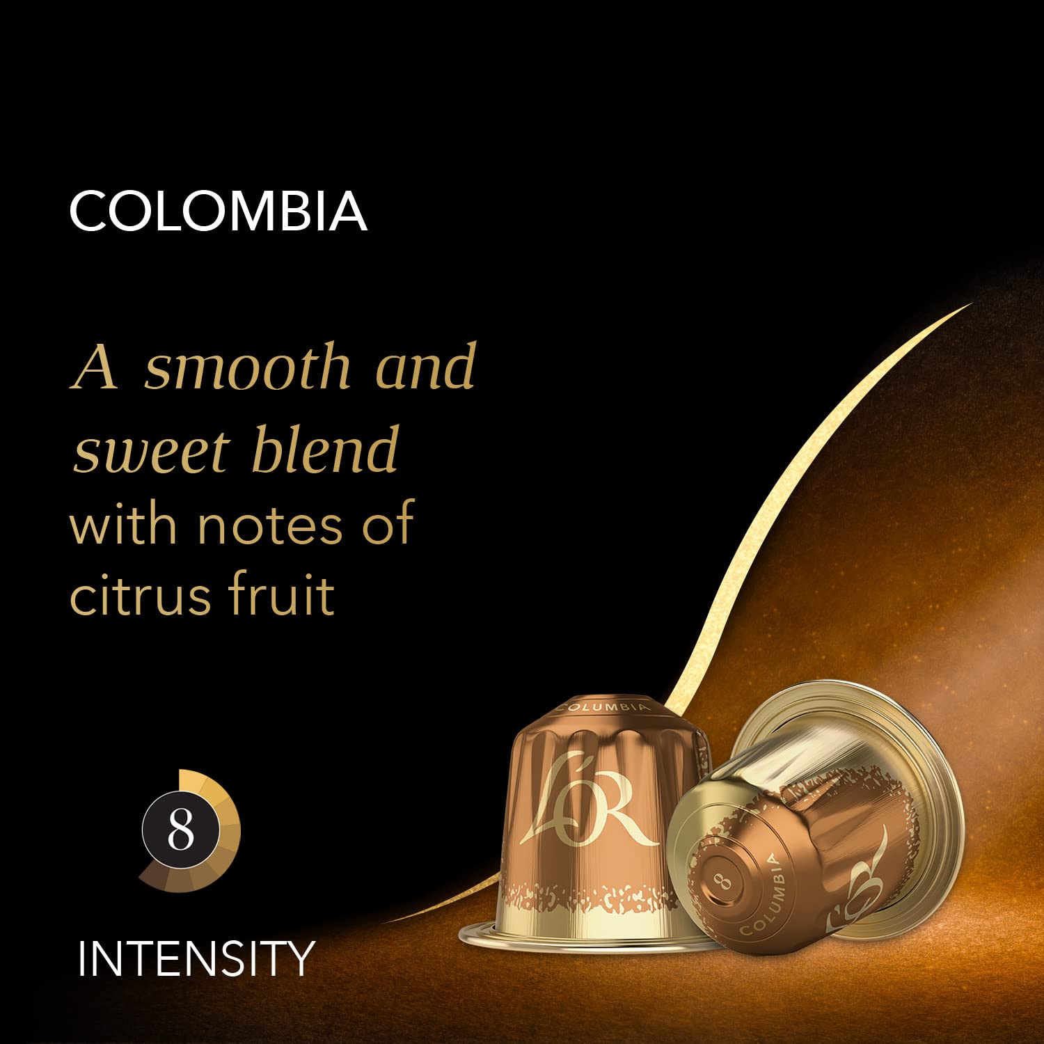 L'OR Colombia Espresso Capsules – 50 Count, Intensity 8