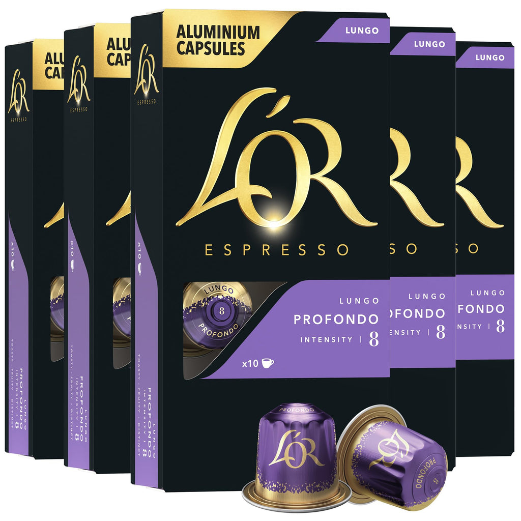 L'OR Profondo Lungo Espresso Capsules – 50 Count, Intensity 8