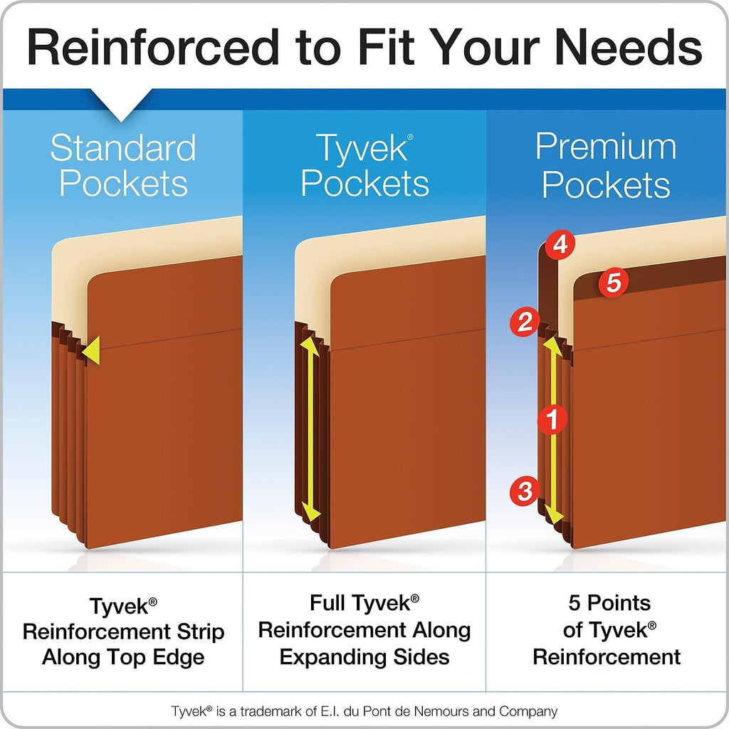 Pendaflex End-Tab Expanding File Pockets – Letter Size, Brown, 10-Pack