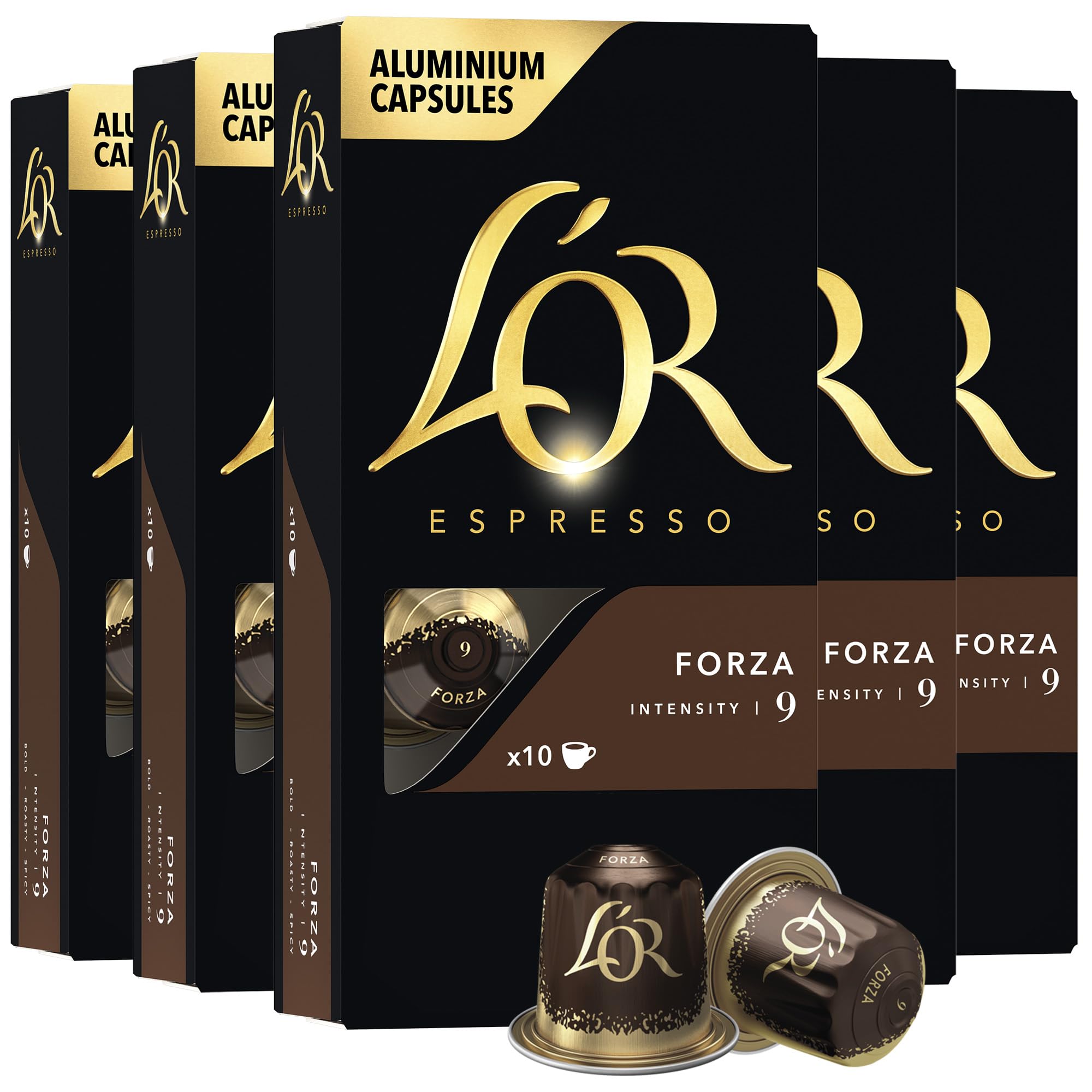 L'OR Forza Espresso Capsules – 50 Count, Intensity 9