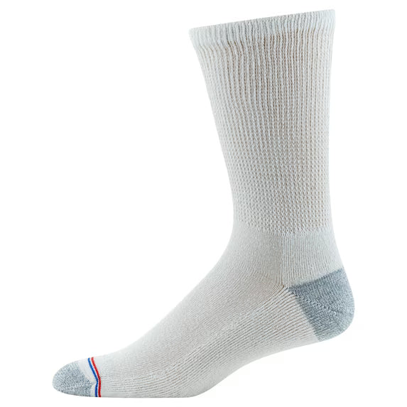 MediPeds Men’s Cushioned Non-Binding Crew Socks – 6 Pairs, Size 7–12