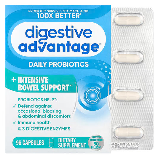 Schiff Digestive Advantage Daily Probiotics Intensive Bowel Support Capsules (96 Count)