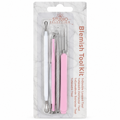 Studio Selection 4-Piece Blemish Extraction Tool Kit — Pink