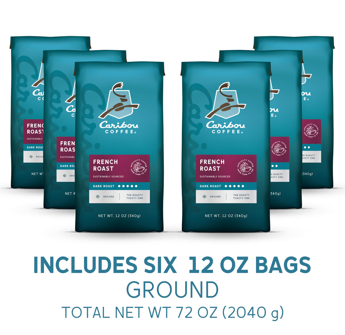 Caribou Coffee French Roast Dark Roast Ground Coffee - 12 oz
