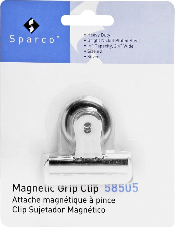 Sparco Heavy-Duty Magnetic Bulldog Clips, 2.25" Silver – 24 Count