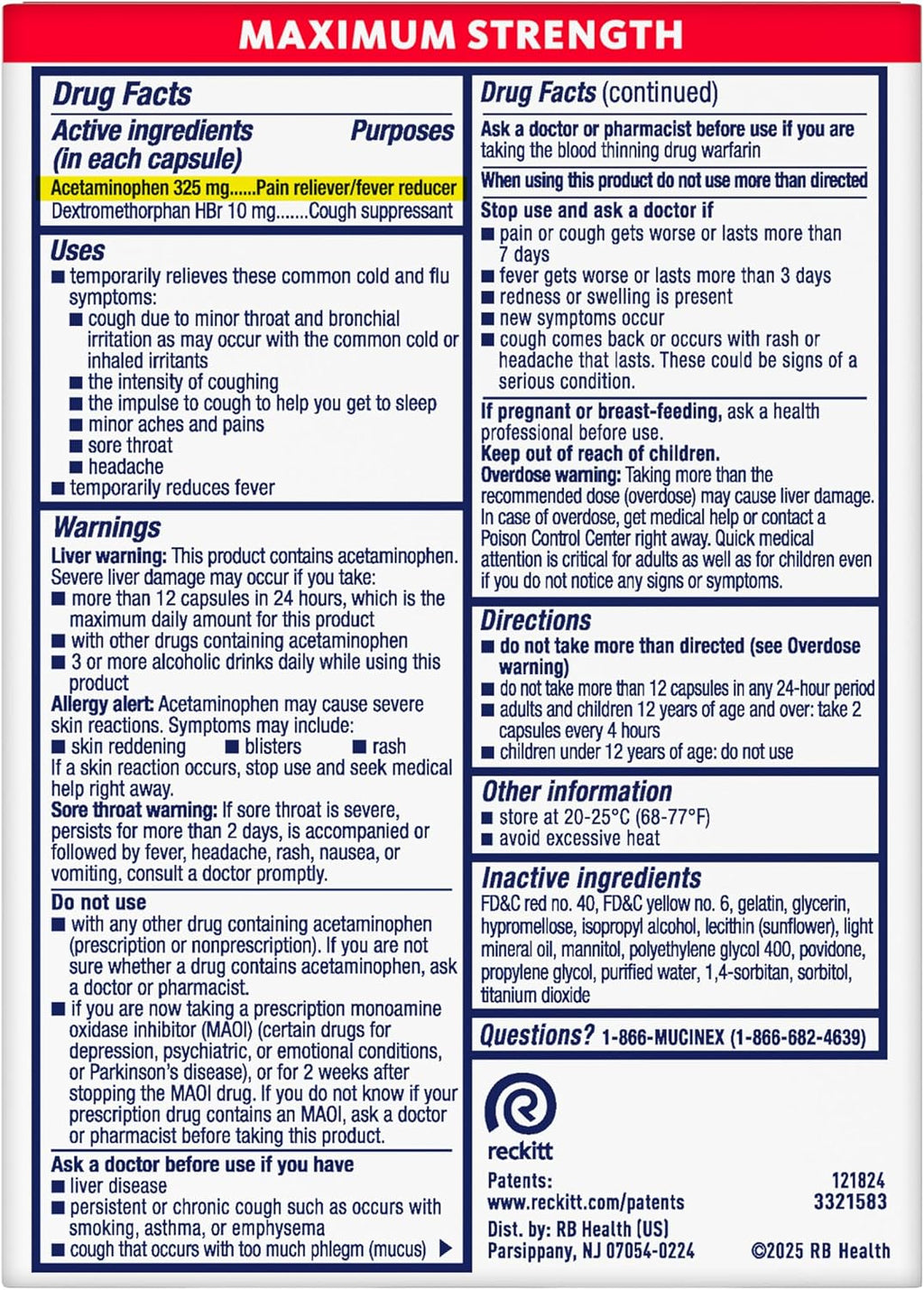 Mucinex Rapid+Clear Maximum Strength Pain, Headache & Cough – 16 Liquid Gels