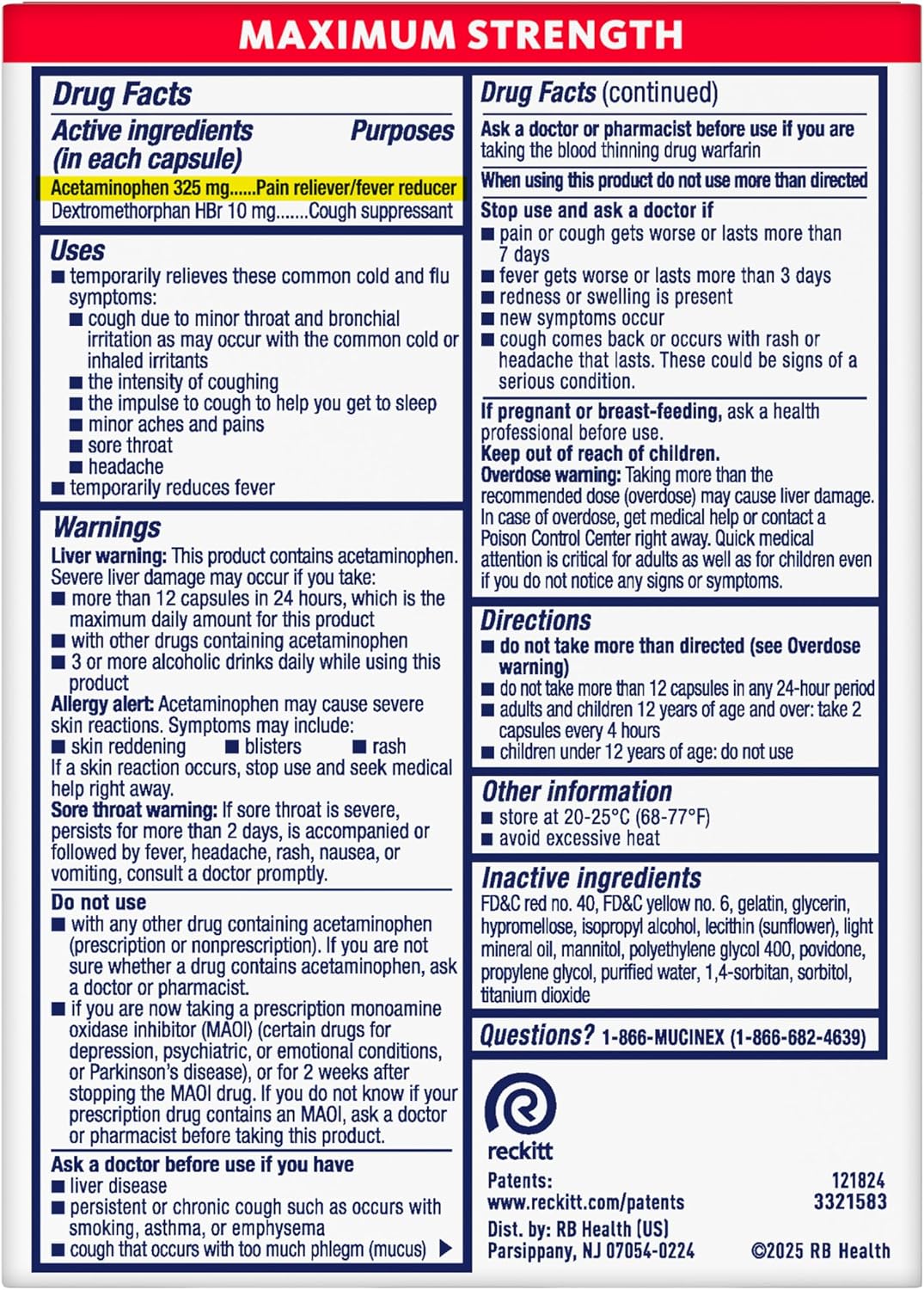 Mucinex Rapid+Clear Maximum Strength Pain, Headache & Cough – 16 Liquid Gels