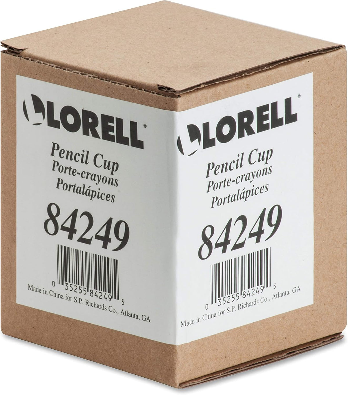 Lorell Stamped Metal Square Cup Pencil Holder — 3.2" x 3.2", Bronze