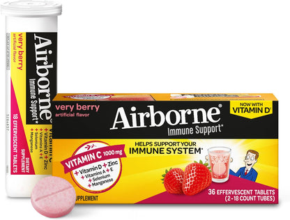 Airborne Very Berry Effervescent Immune Support Tablets — 36 Count