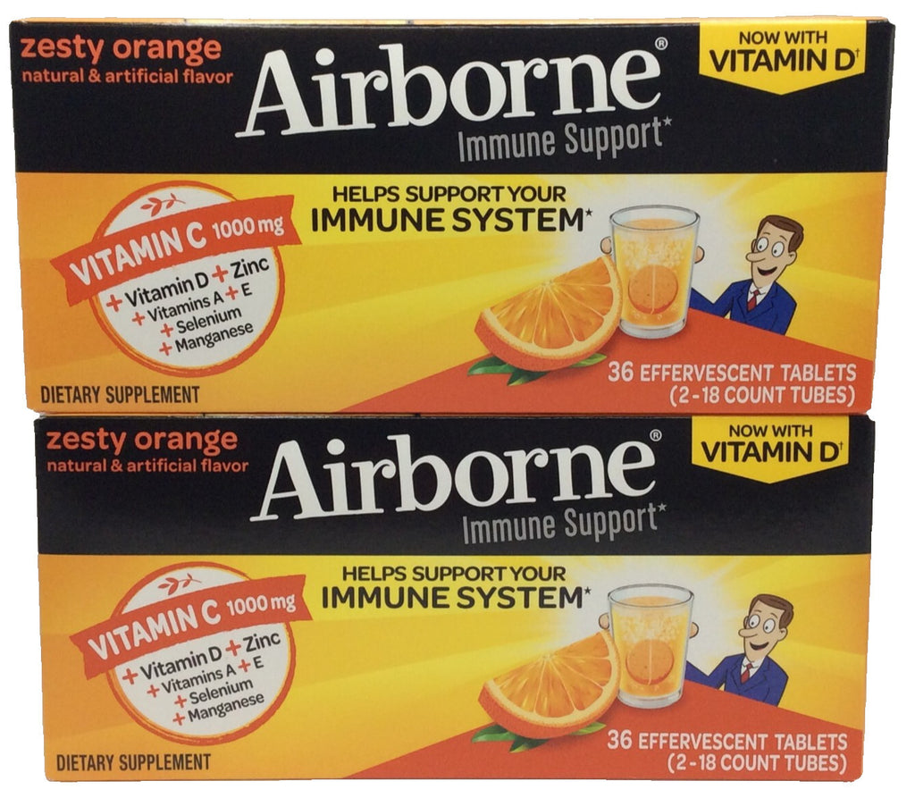 Airborne Zesty Orange Immune Support Effervescent Tablets – 72 Count