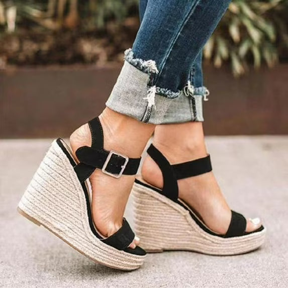 VICKI VICKI Women’s Platform Wedge Sandals – Black