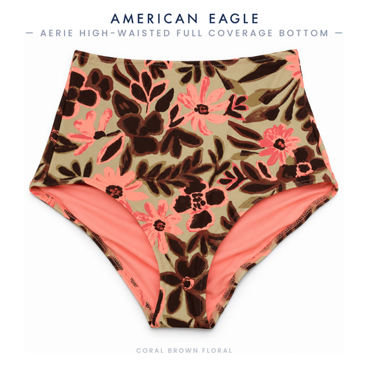 Aerie Iced Apricot Floral Bikini Tops and Bottoms