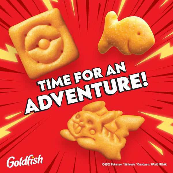 Goldfish Pokémon Cheddar Crackers 6.6 oz – 24-Bag Case – Best By 06/14/2026