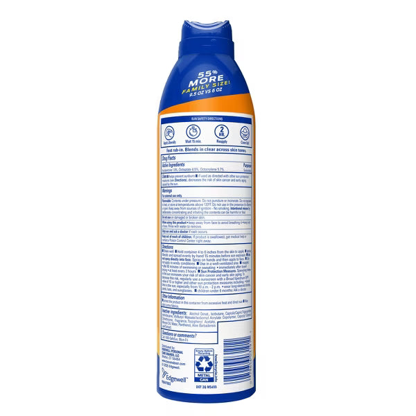 Banana Boat Sport Ultra Sunscreen Spray SPF 30 directions and drug facts label