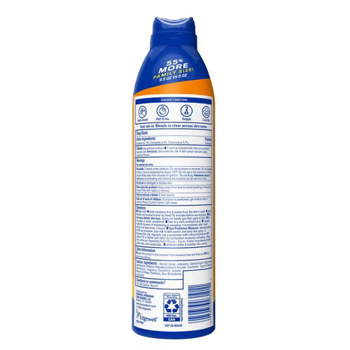 Banana Boat Sport Ultra Sunscreen Spray SPF 30 directions and drug facts label