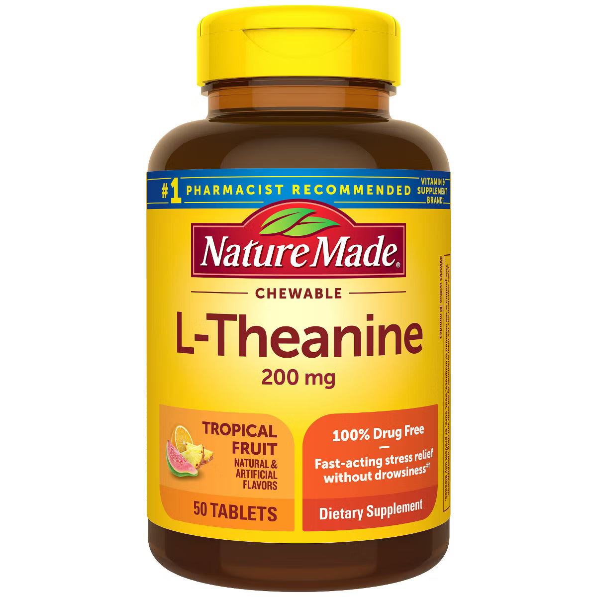 Nature Made L-Theanine 200mg Chewable Tablets