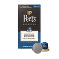 Peet's Coffee Ristretto Decaffeinato Espresso Capsules 10 Ct (Case of 10 Boxes / 100 Pods Total)