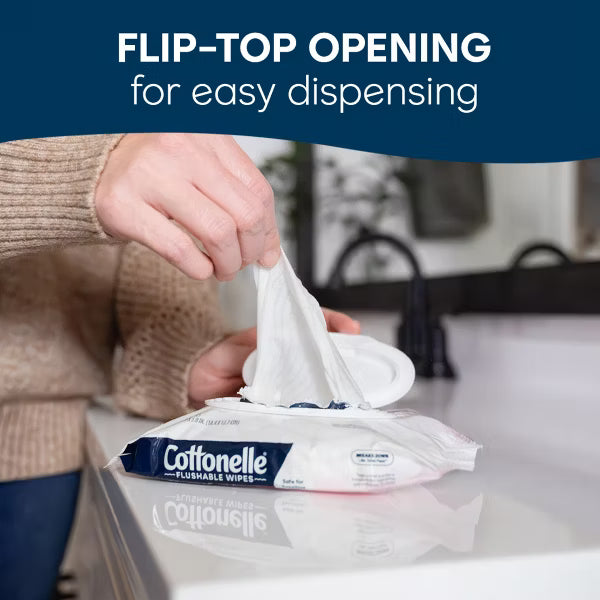 Cottonelle FreshCare Flushable Wet Wipes 8-Pack (336 Wipes Total)