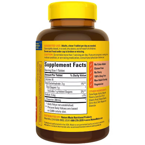 Nature Made L-Theanine 200mg Chewable Tablets