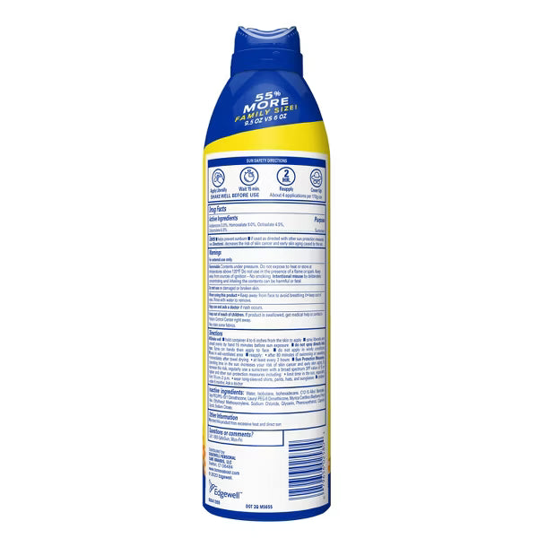 Banana Boat Kids Sport Sunscreen spray ingredients and drug facts label