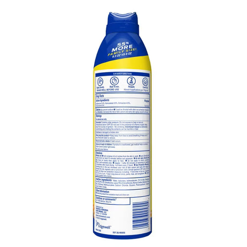Banana Boat Kids Sport Sunscreen spray ingredients and drug facts label