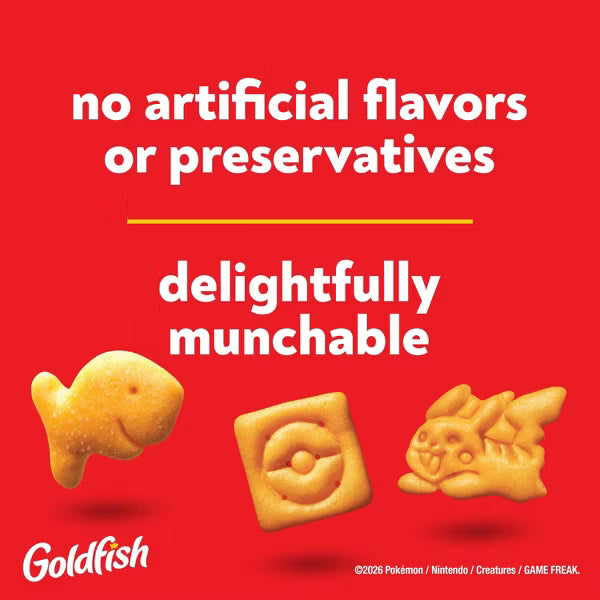 Goldfish Pokémon Cheddar Crackers 6.6 oz – 24-Bag Case – Best By 06/14/2026