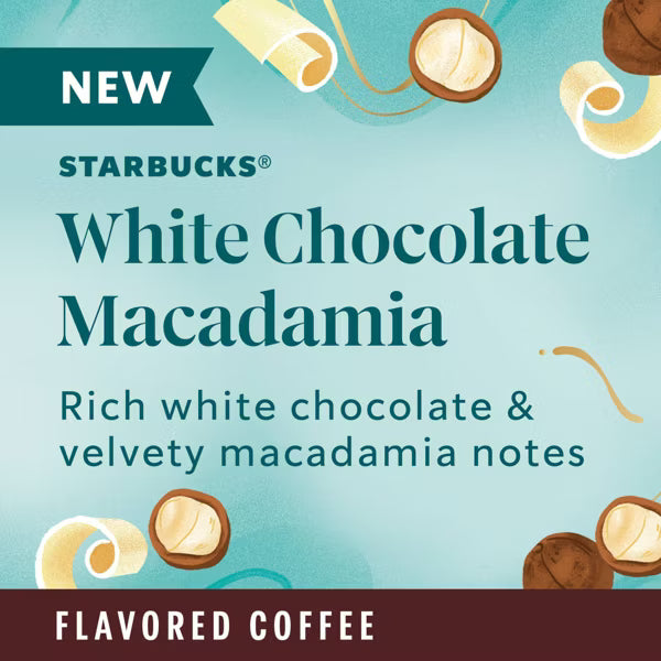 Starbucks White Chocolate Macadamia Light Roast Ground Coffee – 11 oz