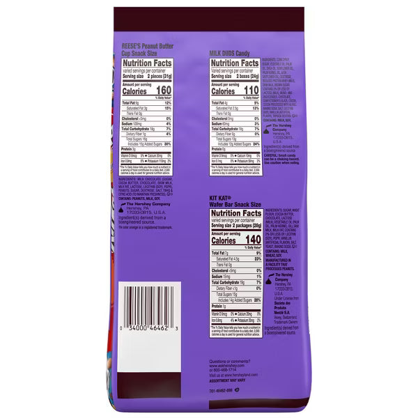 Hershey Assorted Chocolate Flavored Snack Size Candy — 15.6 oz. Bag, Pick Pack Size