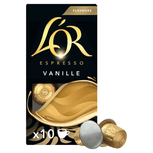 Lér Espresso Vanille packaging with a gold and black design.