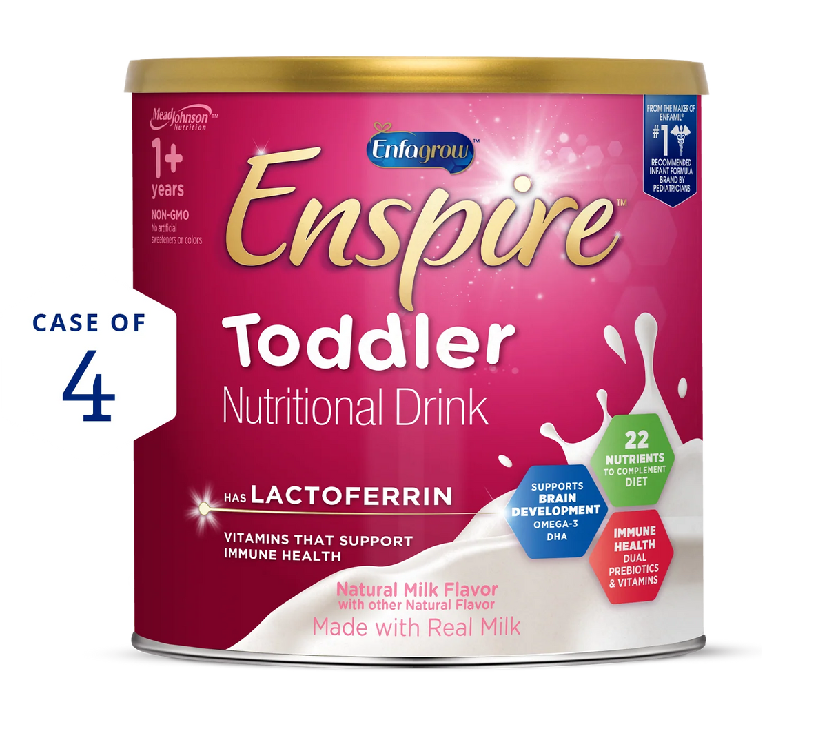 Enfagrow Enspire Toddler Nutritional Drink Natural Milk Powder 24 oz (Case of 4)