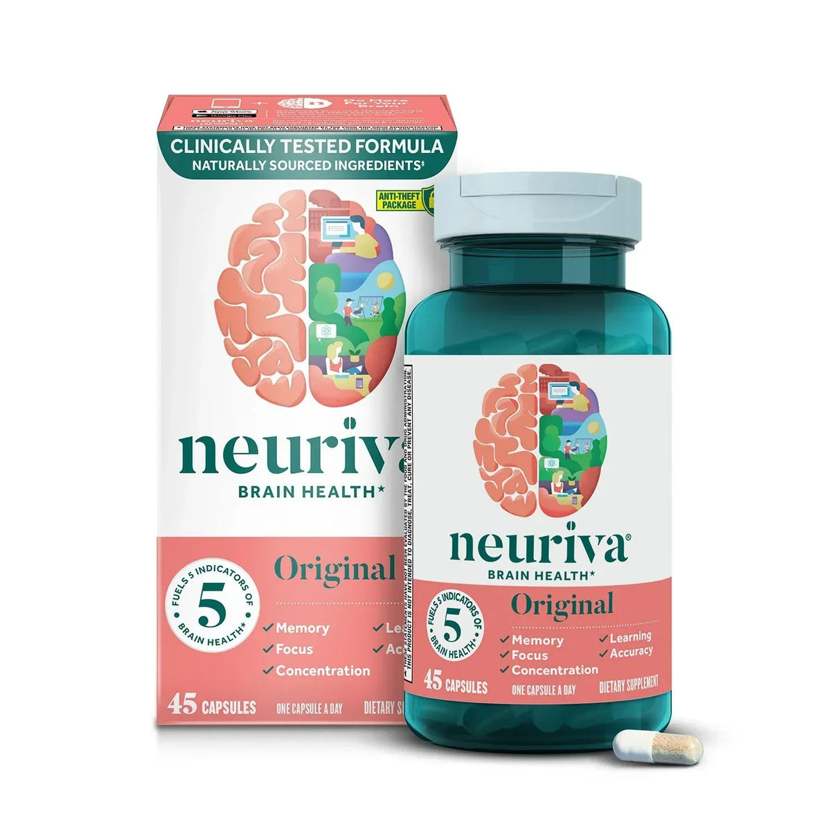 Neuriva Original Brain Health Supplement 45 Ct (Case of 20 Bottles)