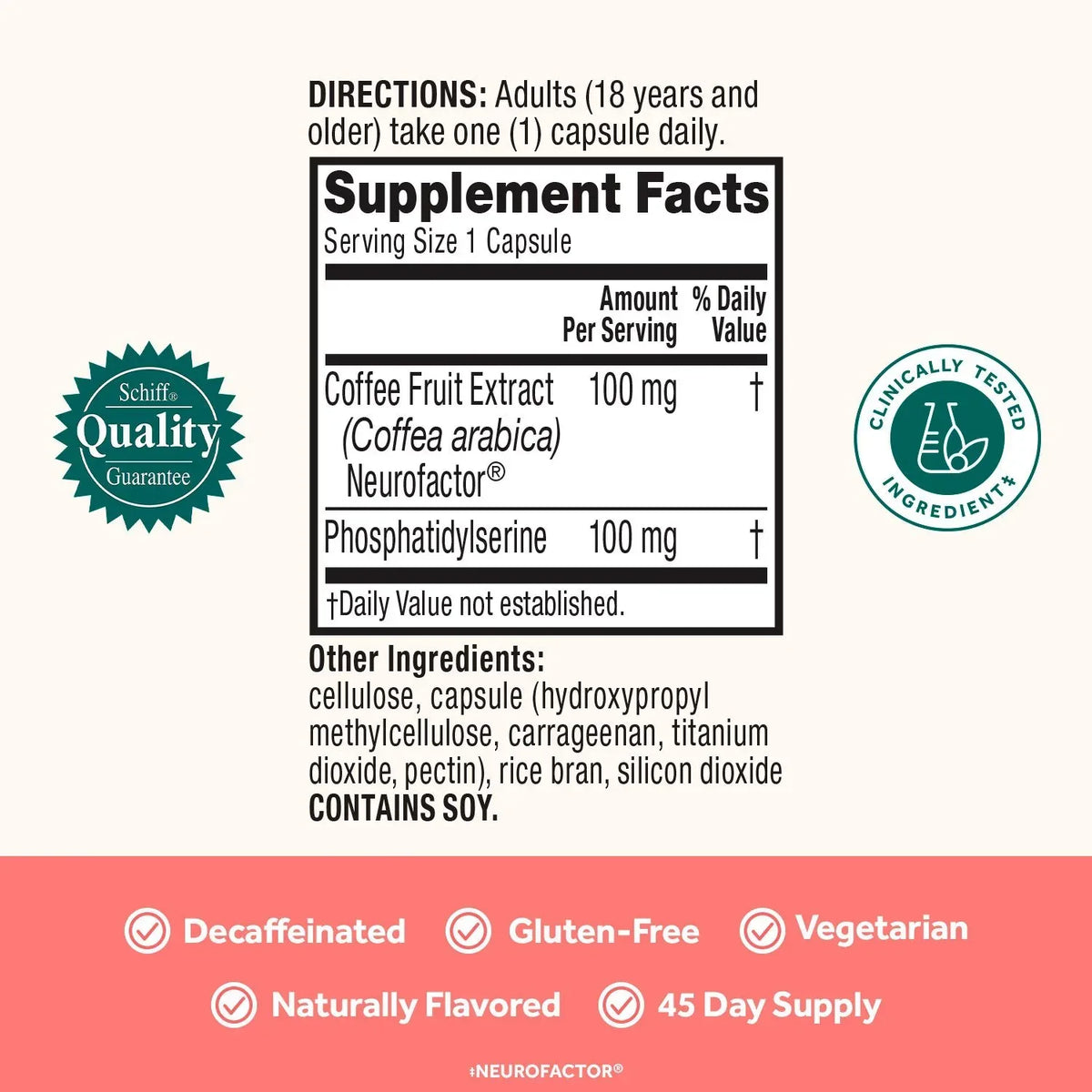 Neuriva Original Brain Health Supplement 45 Ct (Case of 20 Bottles)