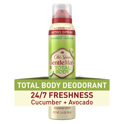 Old Spice GentleMan's Blend Total Body Deodorant Spray – Cucumber + Avocado