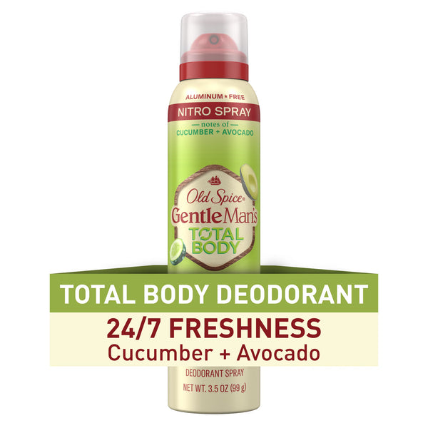 Old Spice GentleMan's Blend Total Body Deodorant Spray – Cucumber + Avocado